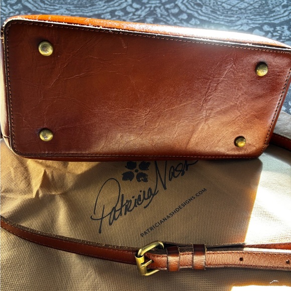 Patricia Nash Brown Empoli Satchel Leather Shoulder Crossbody Handbag—Like New 🌟 - Picture 4 of 5